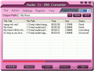 Audio TO RM Converter screenshot